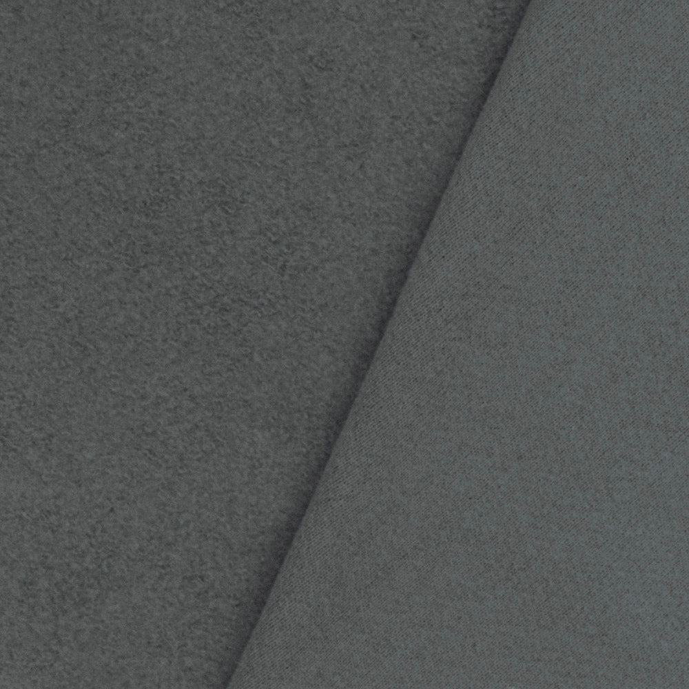 Lazy Gray Solid Stretch Poly-Cotton Sweatshirt Fleece Fabric