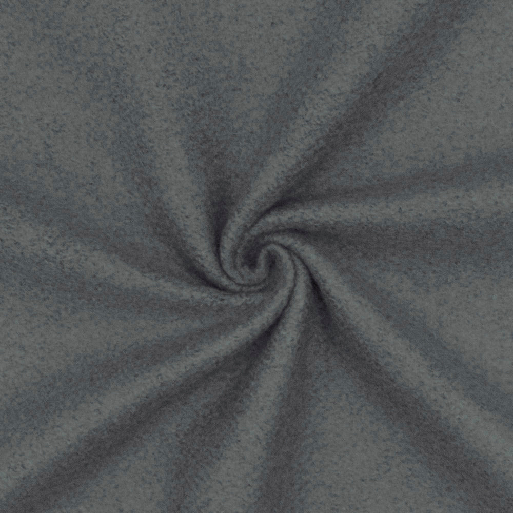 Lazy Gray Solid Stretch Poly-Cotton Sweatshirt Fleece Fabric