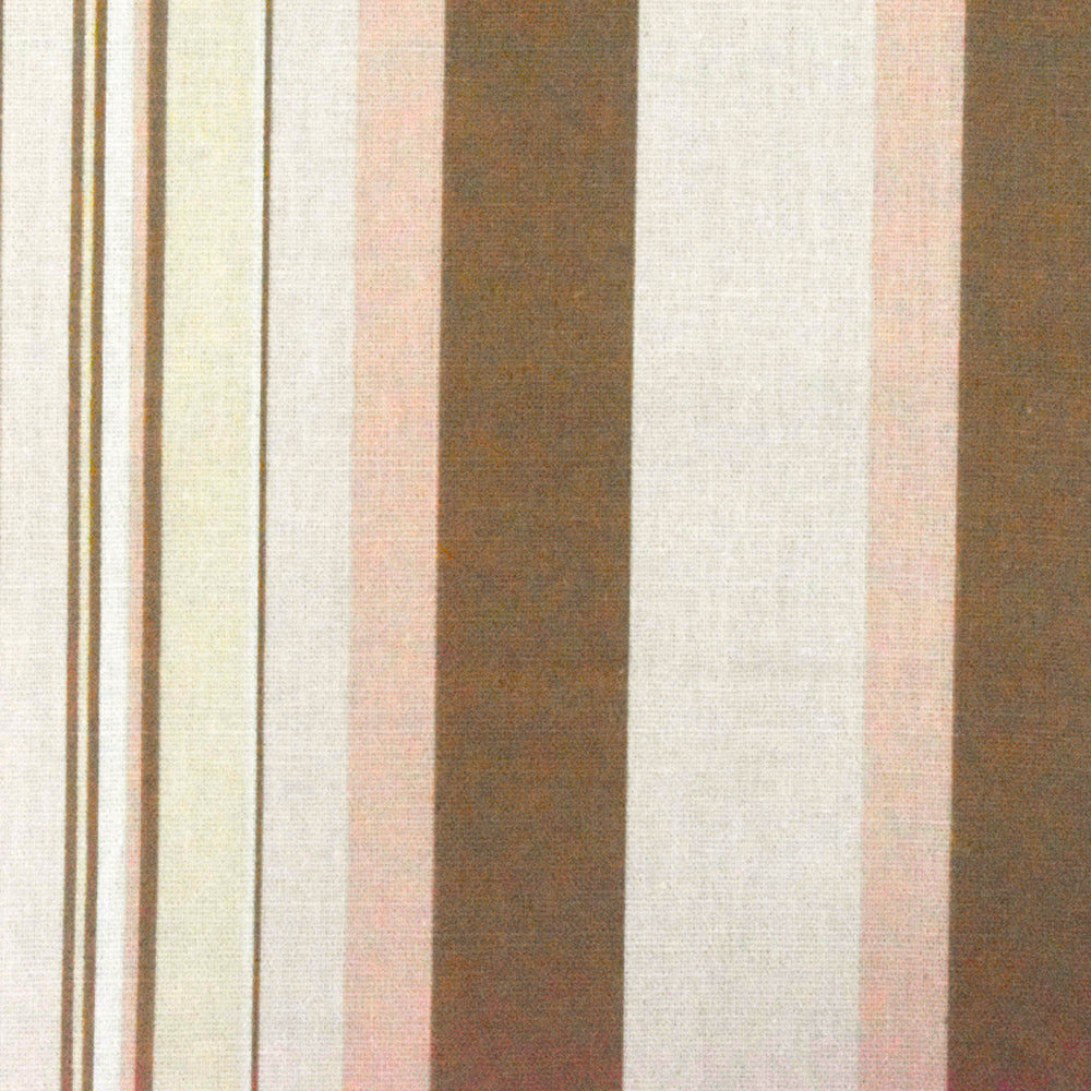 Beige-Pink-Multi Stripe Printed Slub Cotton Woven Shirting Fabric