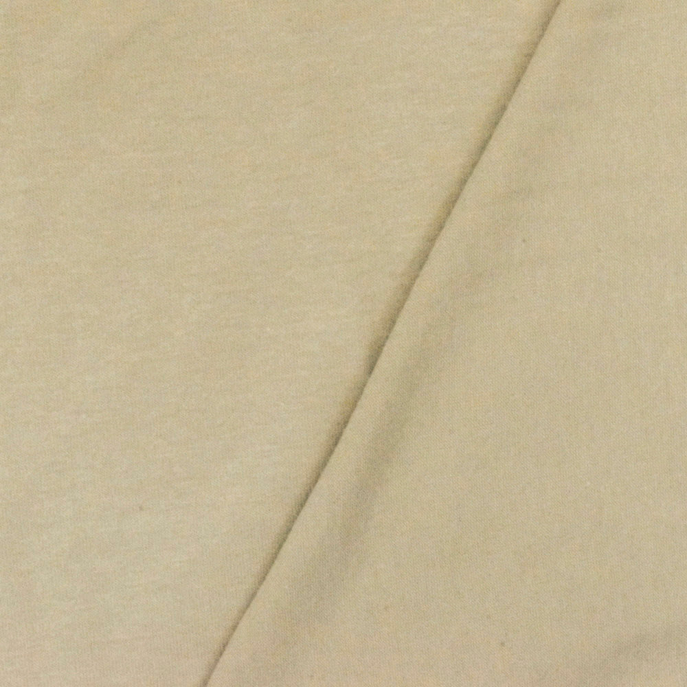 Beige Solid Stretch Cotton Jersey Knit Fabric