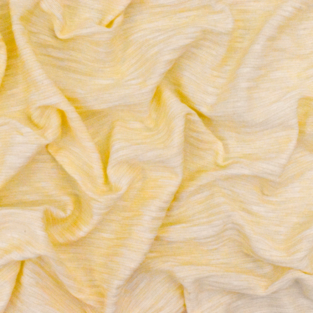 Light Yellow-White Stripe Crinkle Stretch Jersey Knit Fabric
