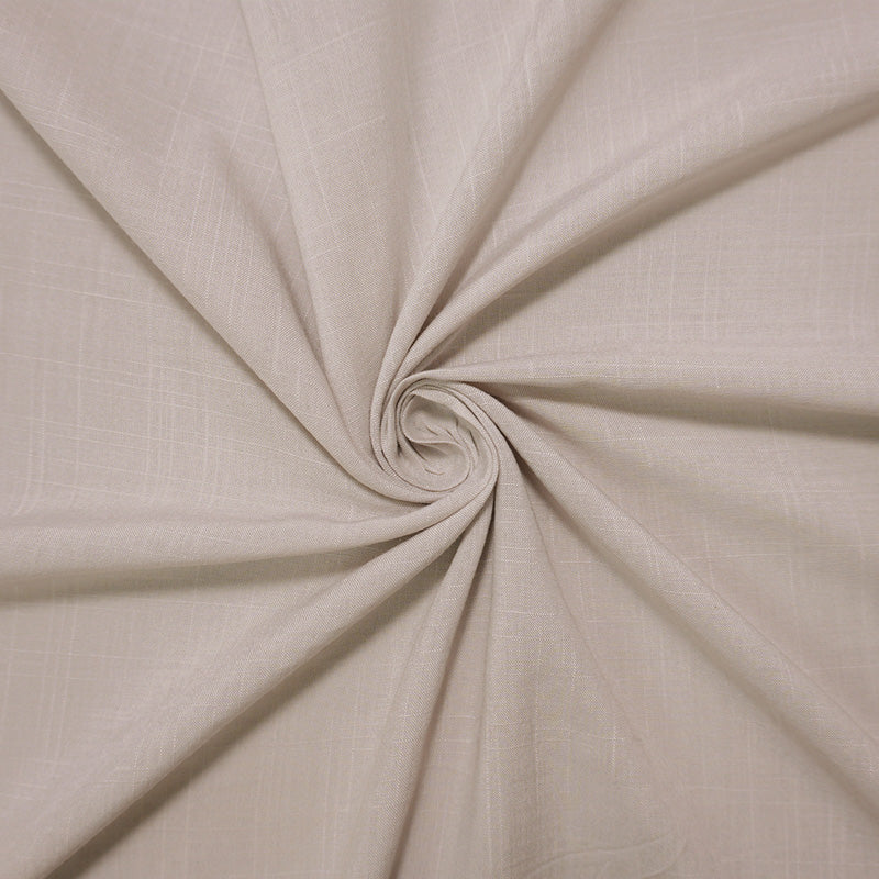 Light Gray Rayon Solid Cross Hatch Linen-Look Challis Woven Fabric