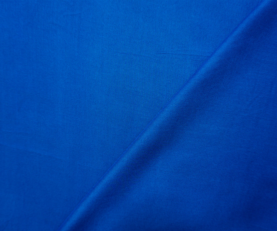 Aegean Blue Rayon Solid Challis Woven Fabric