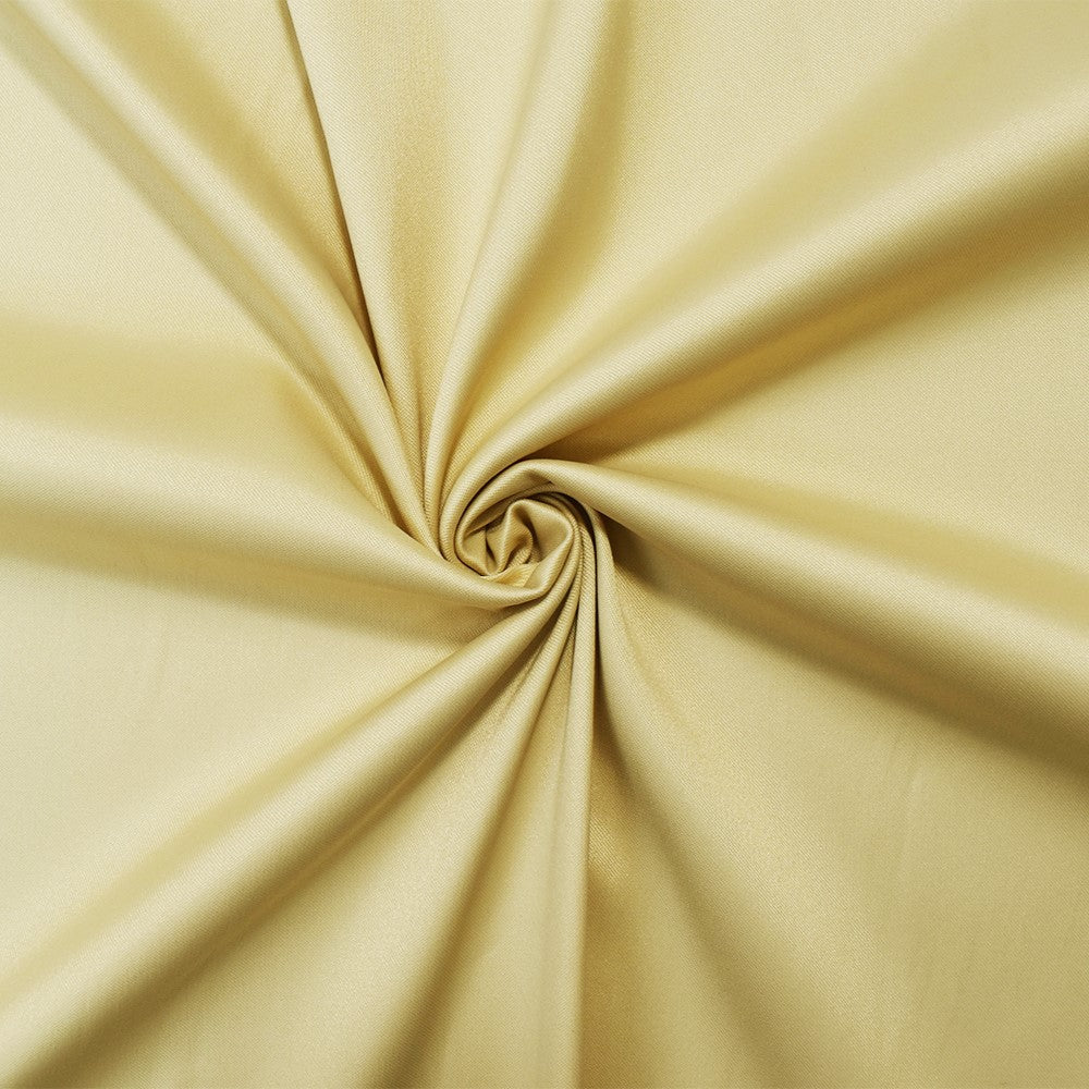 Beige Poly Stretch Spandex Lamour Solid Satin Woven Fabric