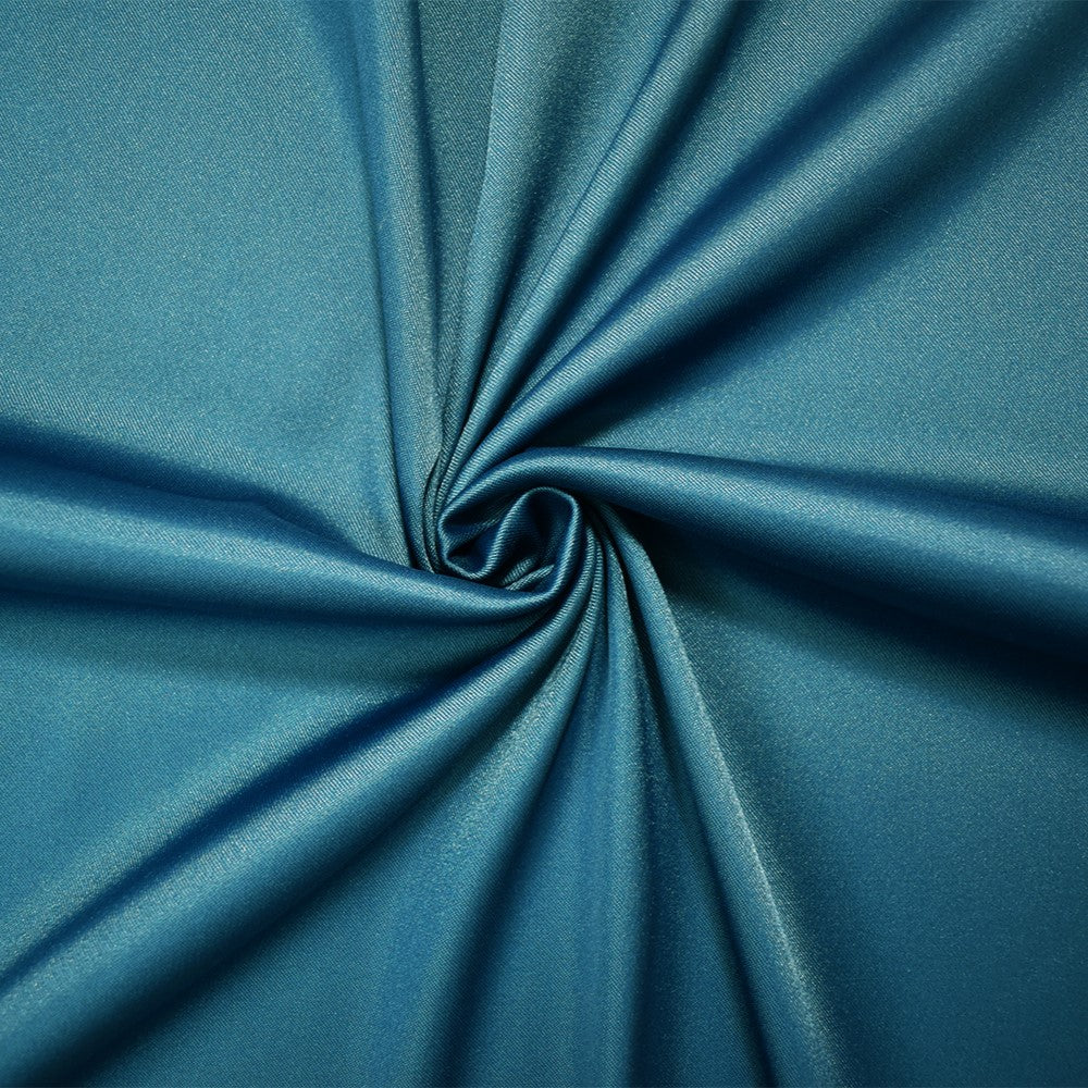 Dark Teal Poly Stretch Spandex Lamour Solid Satin Woven Fabric