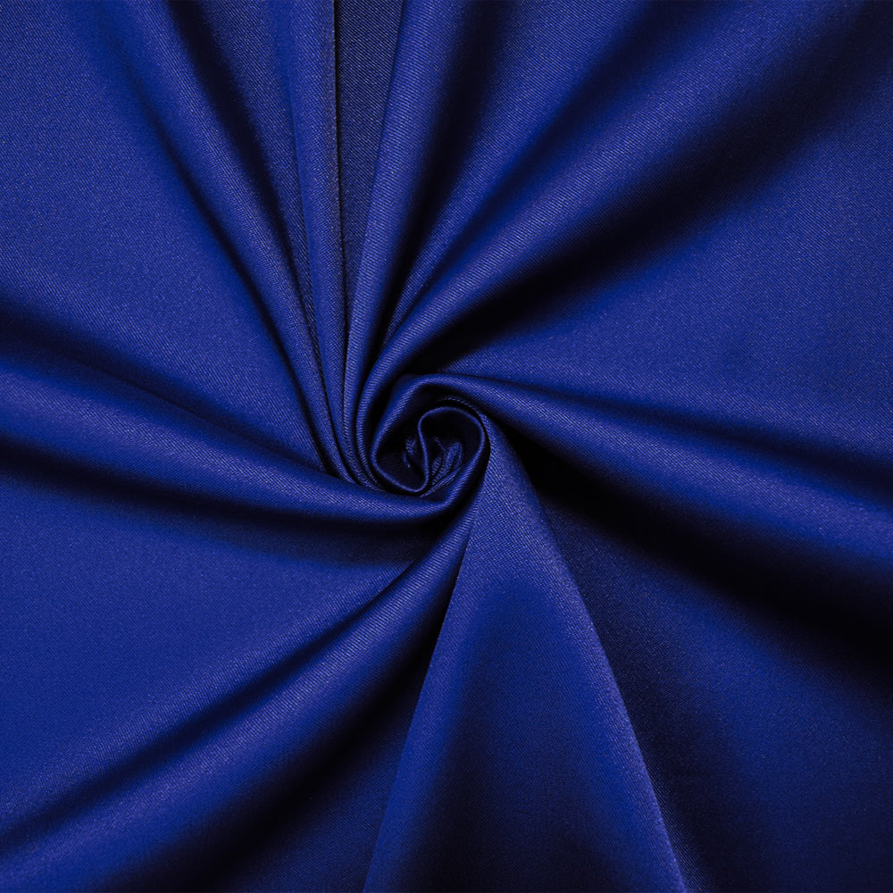 Dark Blue Poly Stretch Spandex Lamour Solid Satin Woven Fabric