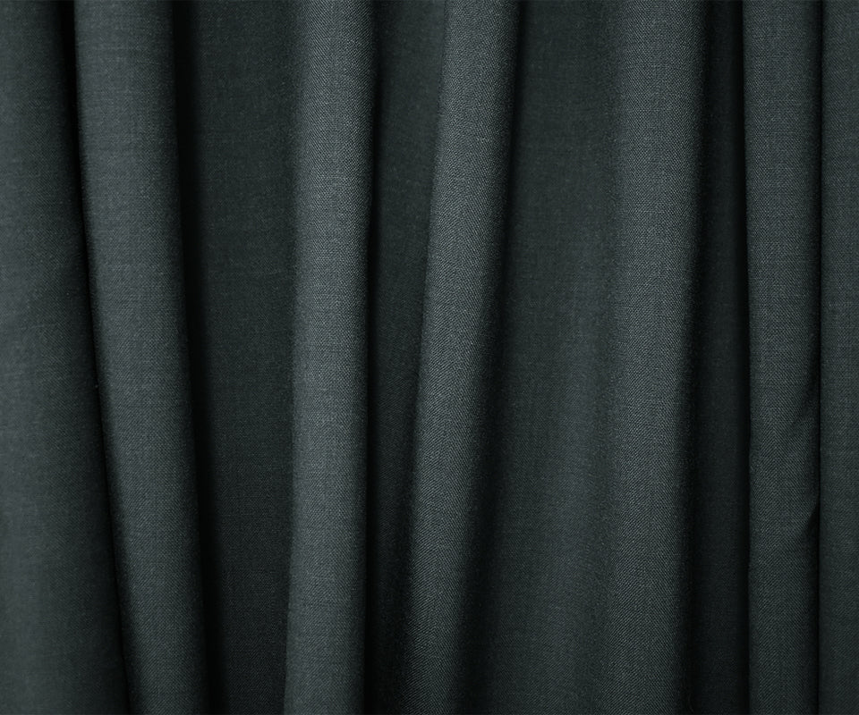 Gray Poly Wool Solid Woven Suiting Fabric