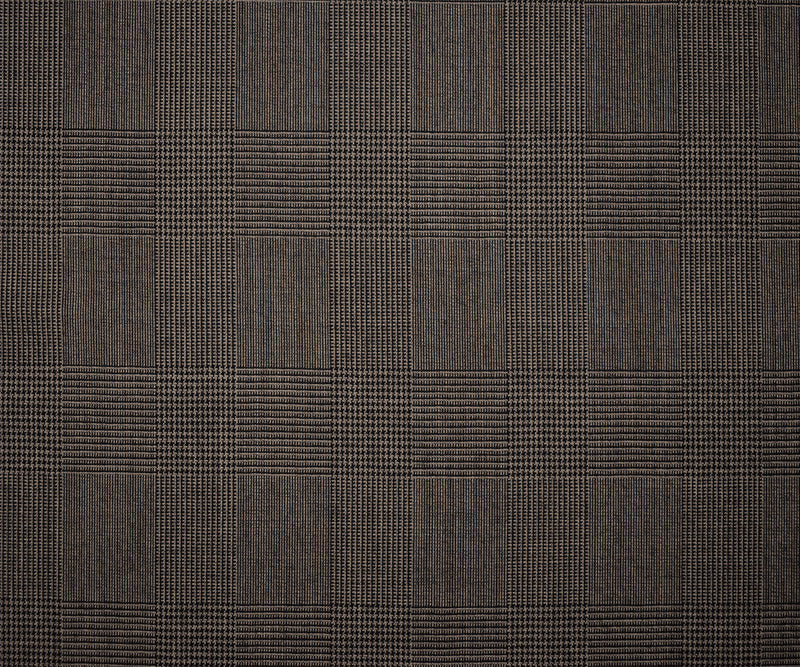 Gray-Black Wool Poly Glen Plaid Woven Suiting Fabric