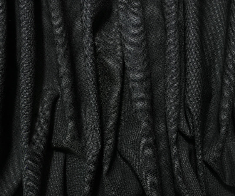 Black-Gray Tropical Wool Poly Texture Dobby Woven Shirting Fabric