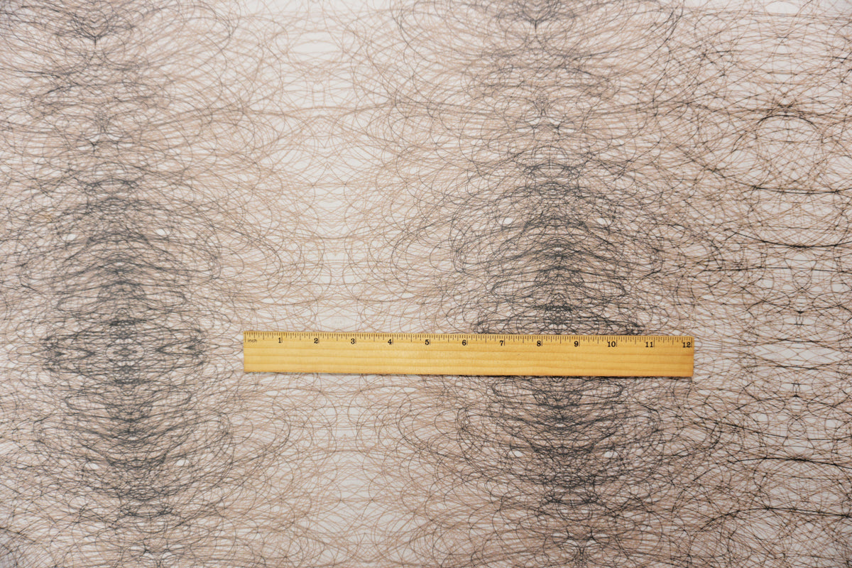 Beige Silk Abstract Printed Chiffon Woven Fabric