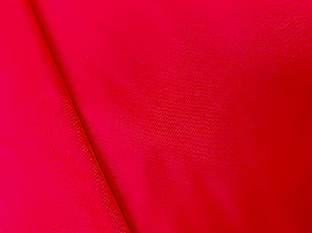 Red Poly Solid Twill Satin Woven Fabric