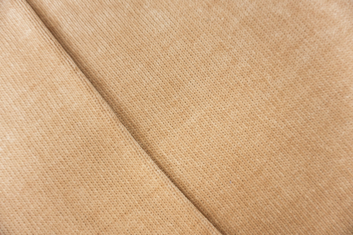 Beige Poly Chenille Solid Jersey Sweater Knit Fabric