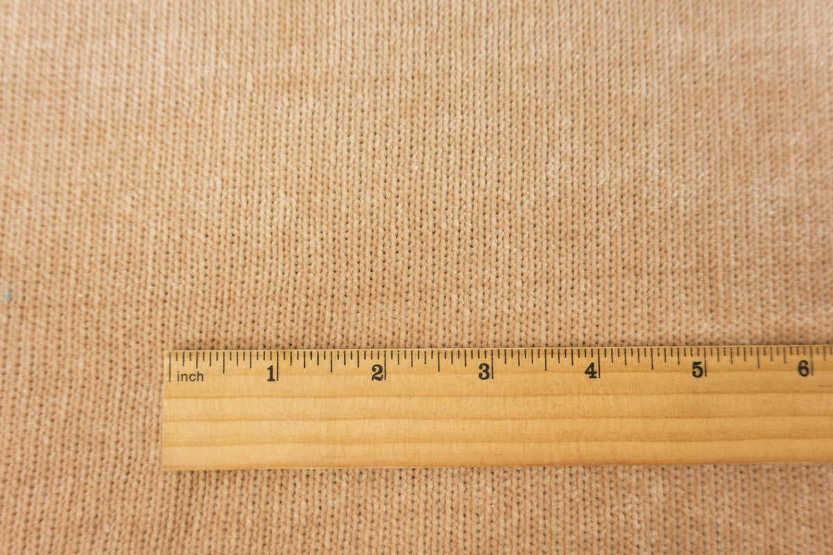 Beige Poly Chenille Solid Jersey Sweater Knit Fabric
