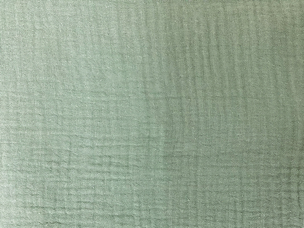 Green Cotton Solid Double Gauze Reorderable Woven Fabric