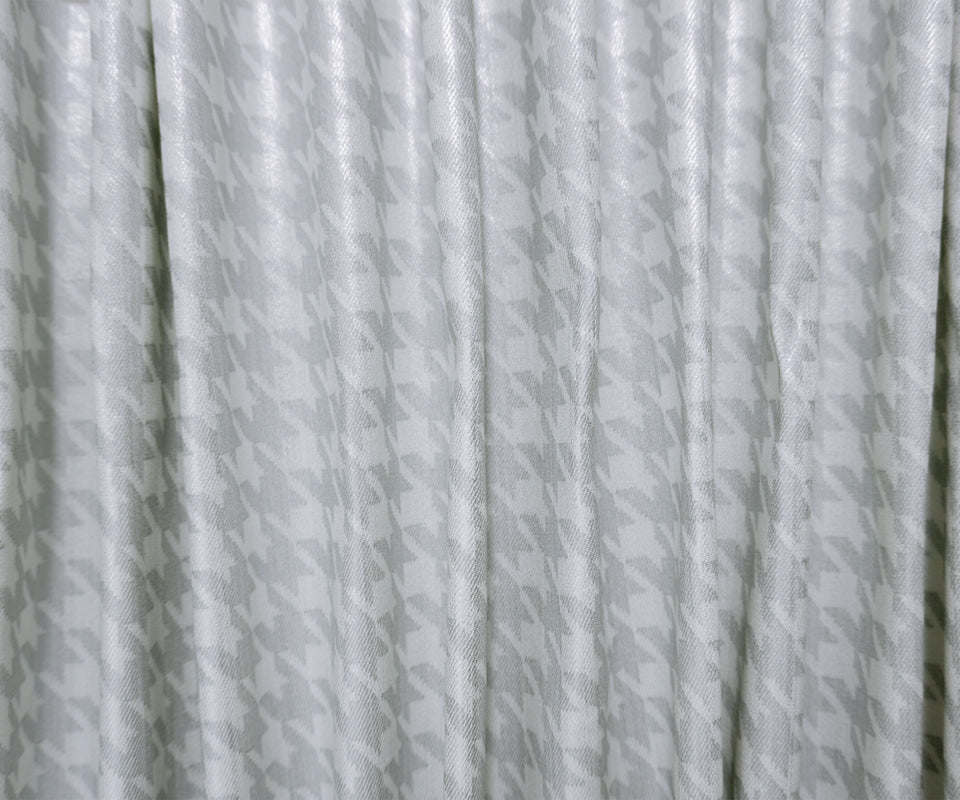 Silver-Gray 9 oz. Candiani Houndstooth Print Cotton Denim Fabric