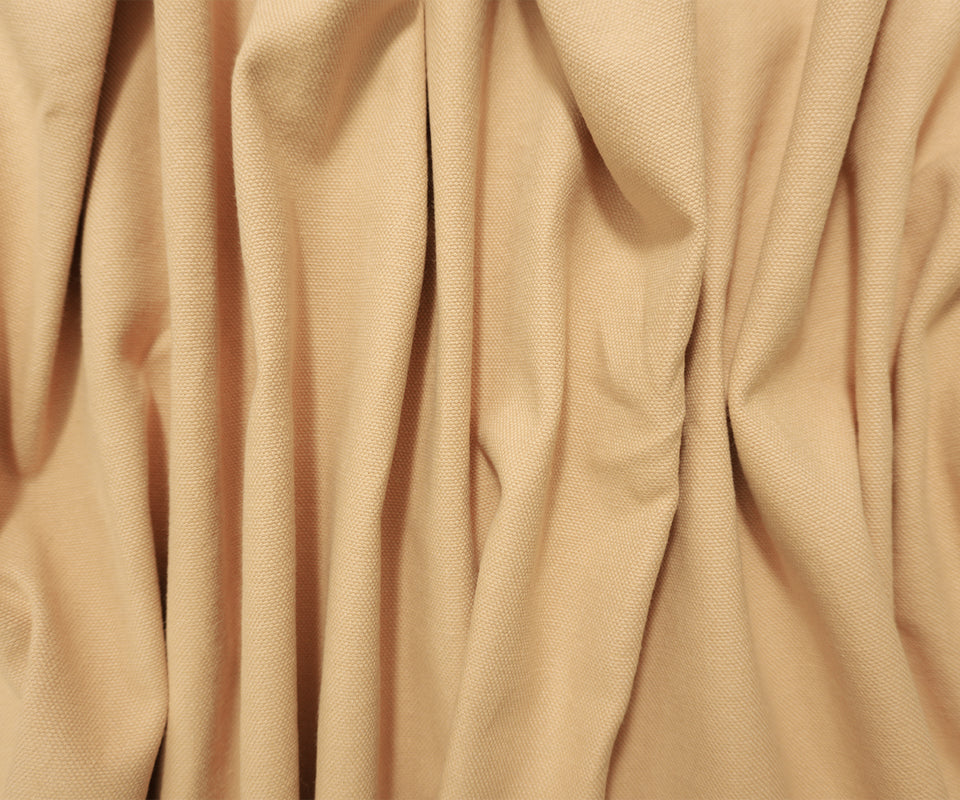 Warm Beige Cotton Solid Canvas Woven Fabric