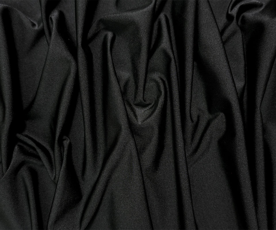 Black Nylon Spandex Performance Solid Knit Fabric