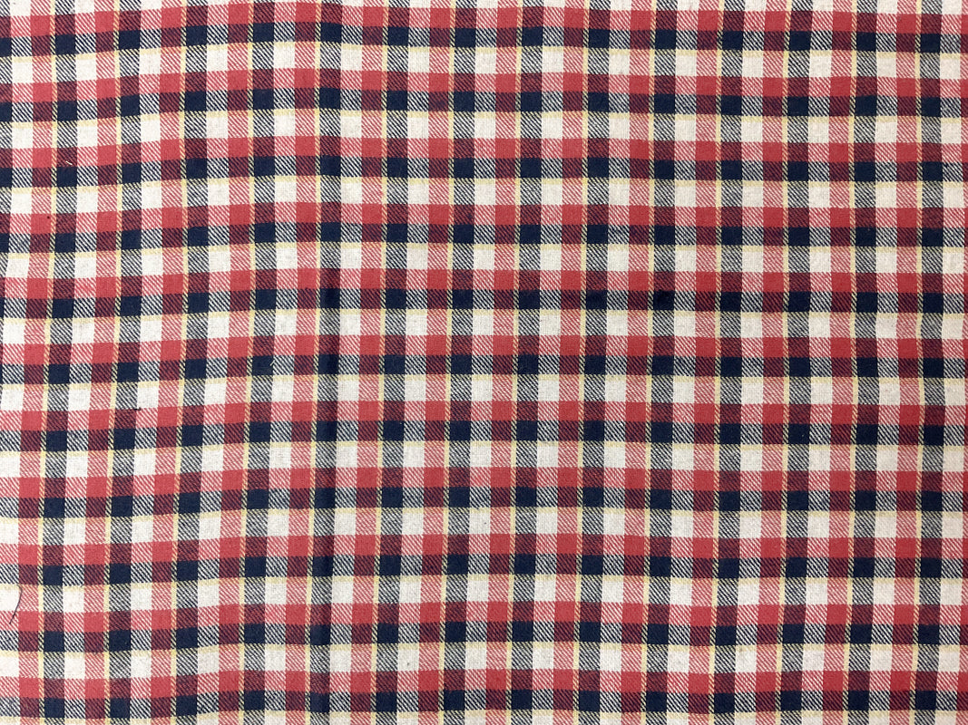 Red-Blue-Multi Cotton Plaid Flannel Twill Woven Fabric