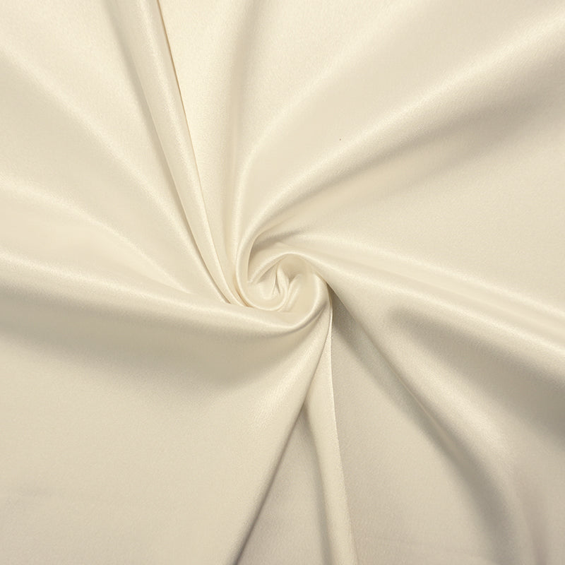 White Poly Stretch Solid Satin Woven Fabric