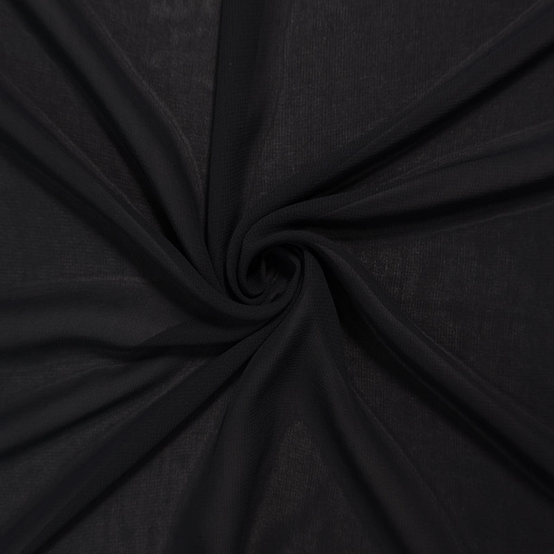 Black Cotton Solid Chiffon Woven Fabric