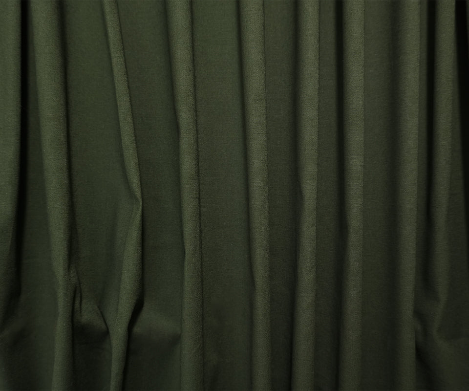 Green Cotton Spandex Stretch Solid Broadcloth Woven Fabric