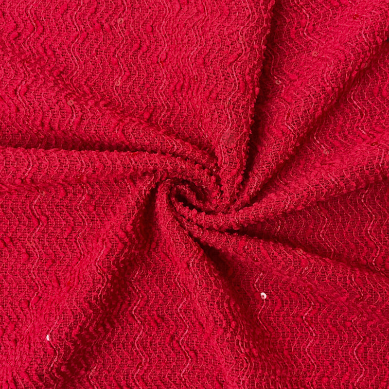 Red Poly Spandex Chevron Sequin Boucle Novelty Knit Fabric