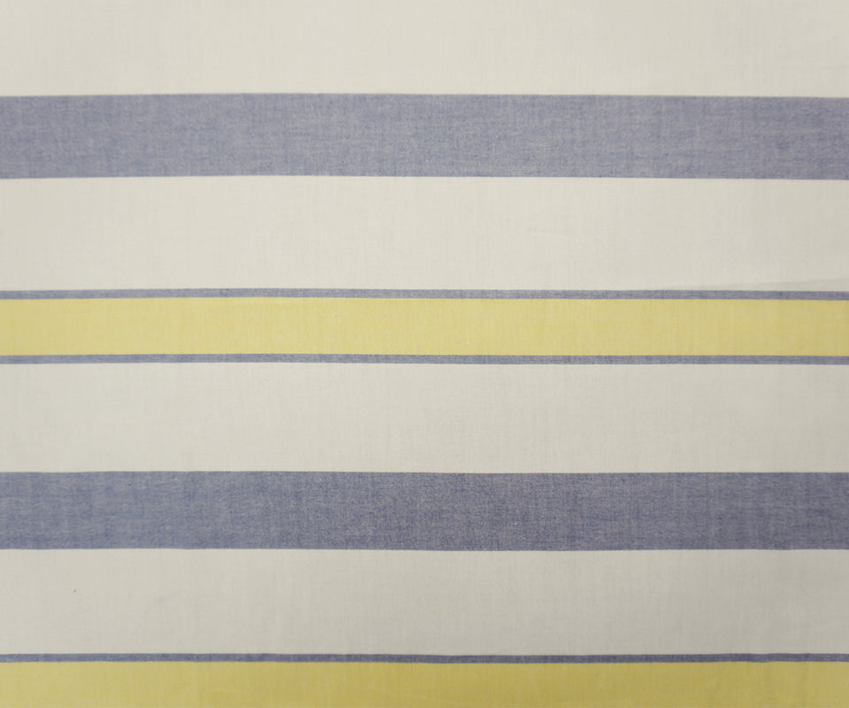 Blue-Yellow-White Famous Maker Cotton Stripe Oxford Woven Fabric