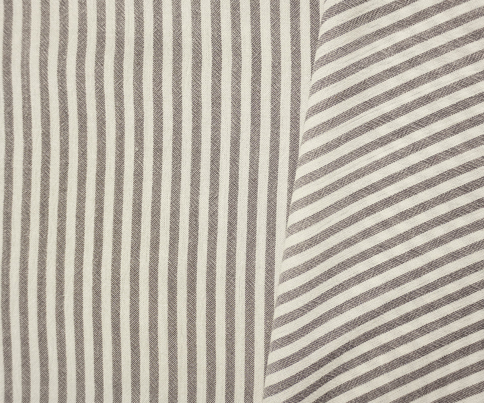 Gray-White Famous Maker Rayon Stripe Crepon Woven Fabric