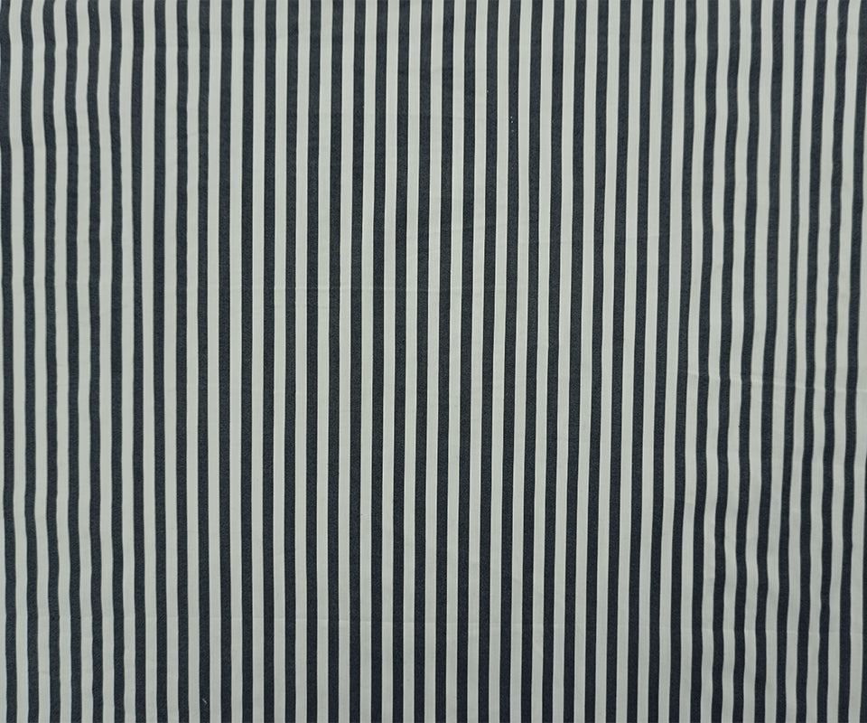 Black-White Famous Maker Cotton Nylon Stretch Stripe Woven Fabric