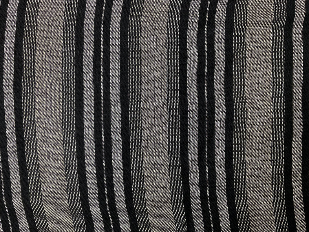 Black-White Rayon Stripe Twill Woven Fabric
