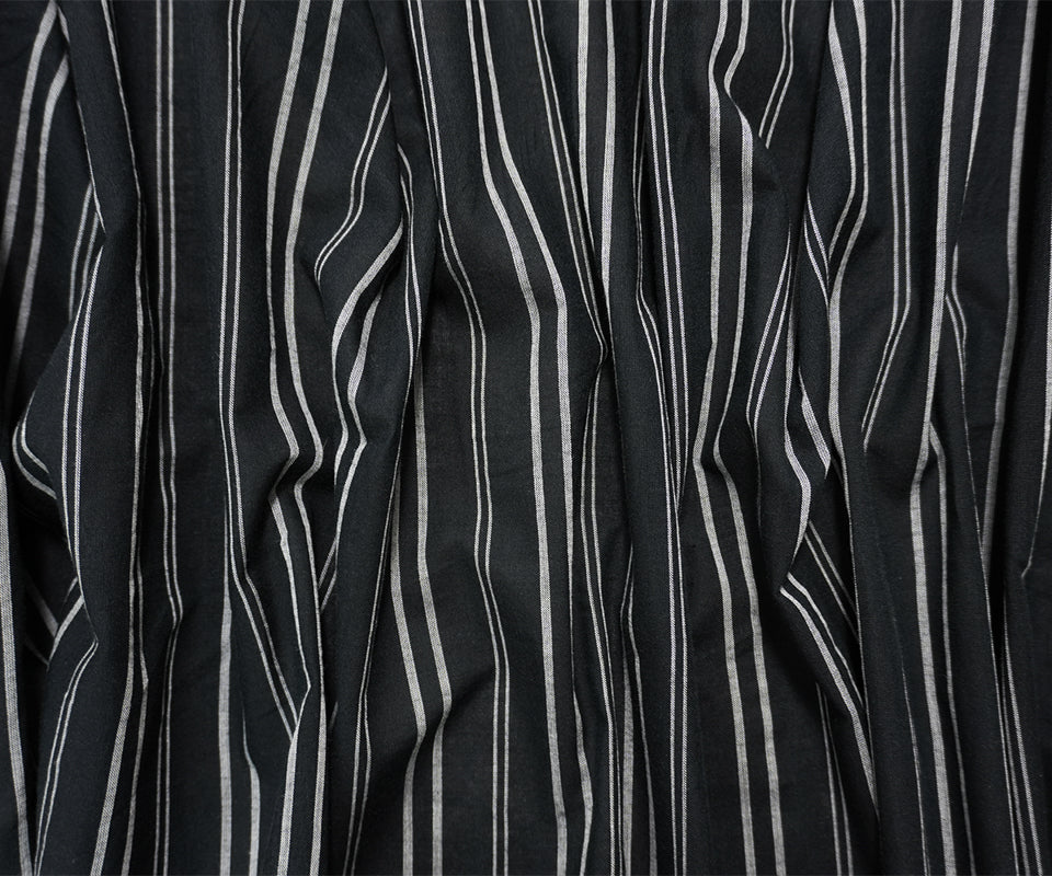 Black-White Cotton Stripe Voile Woven Fabric