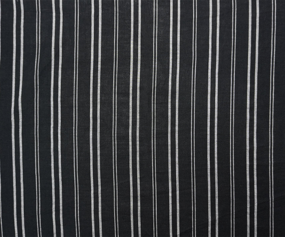 Black-White Cotton Stripe Voile Woven Fabric