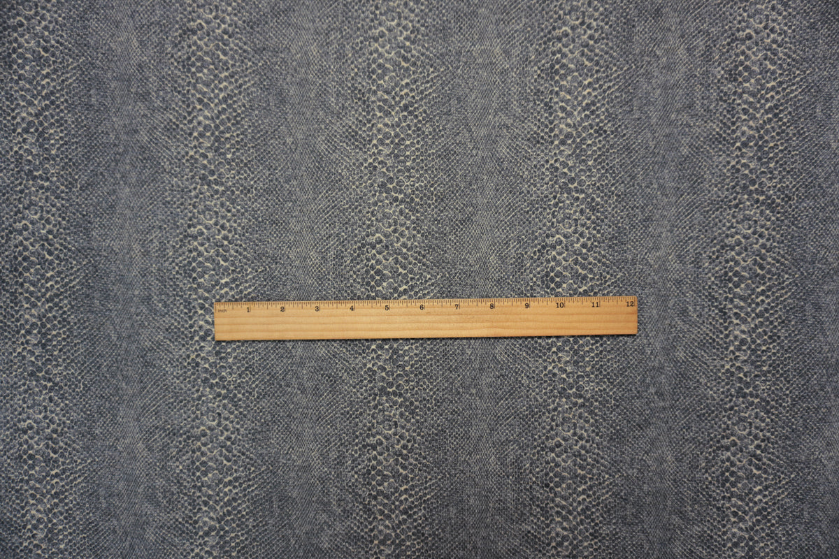 Gray Designer Poly Blend Reptile Double Brush Jersey Knit Fabric