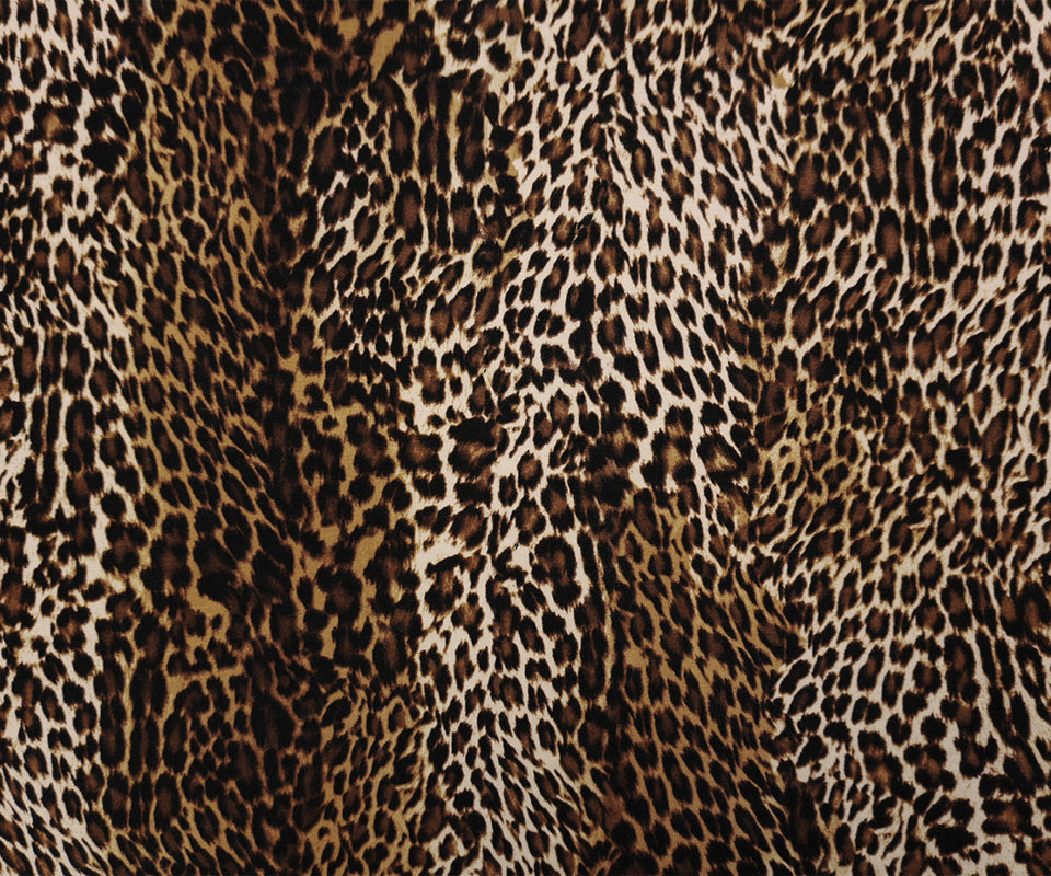 Brown-Multi Famous Designer Rayon Leopard Jersey Knit Fabric