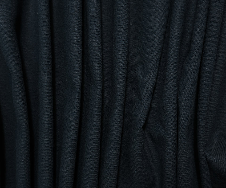 Navy Blue Washed Rayon Linen Solid Reorderable Woven Fabric