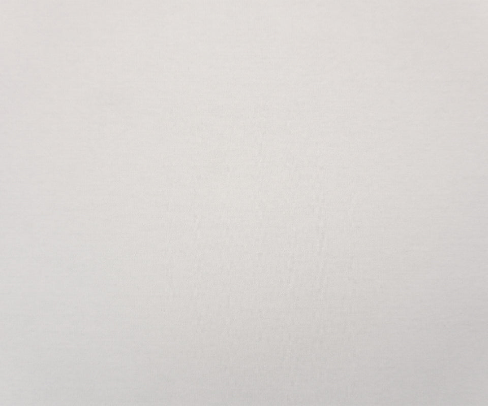 White Cotton-Poly Solid Interlock Knit Fabric
