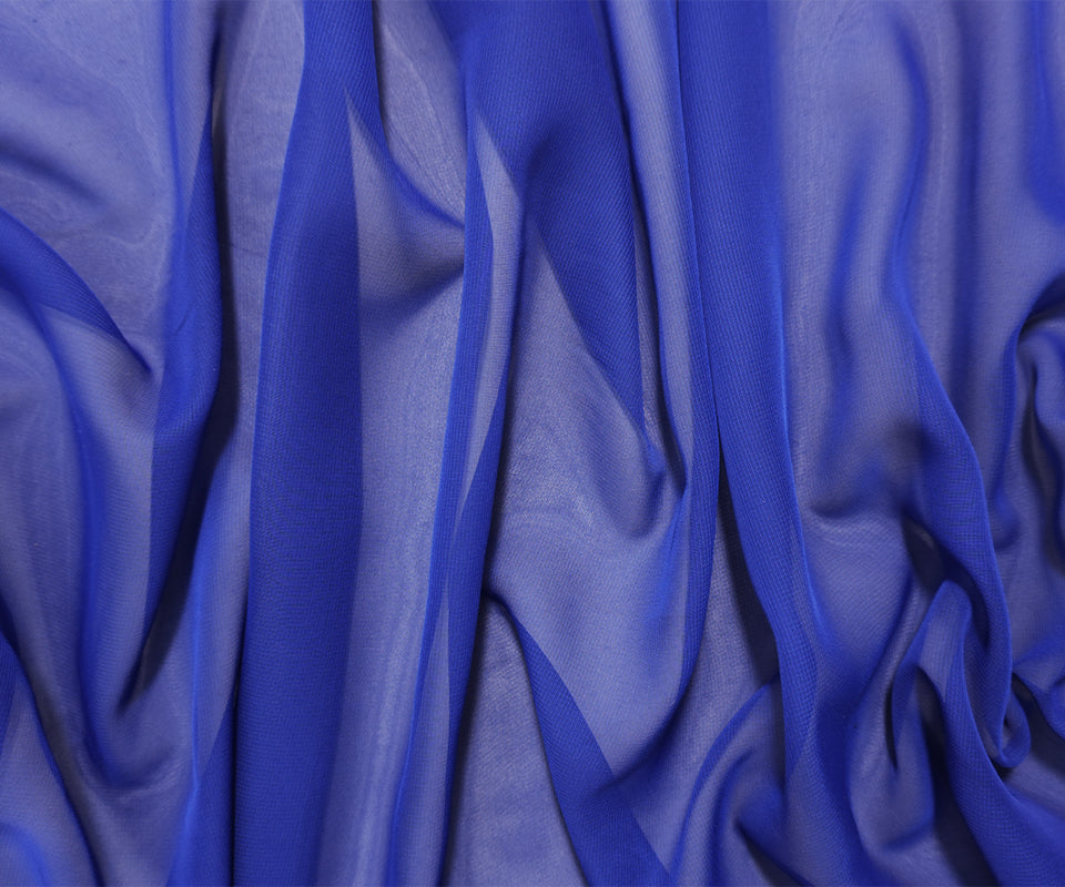 Blue Polyester Chiffon Woven Fabric