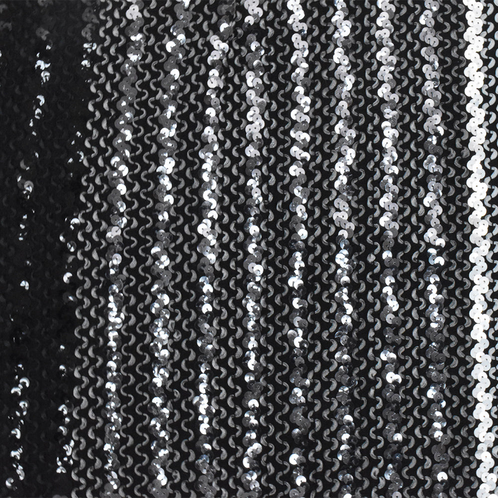 Gray-Black-Multi 3D Wave With Sequins Acrylic Poly Woven Jacketing Fabric