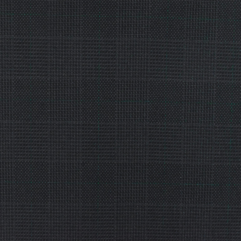 Black-Gray-Green Plaid Poly-Wool Woven Suiting Fabric