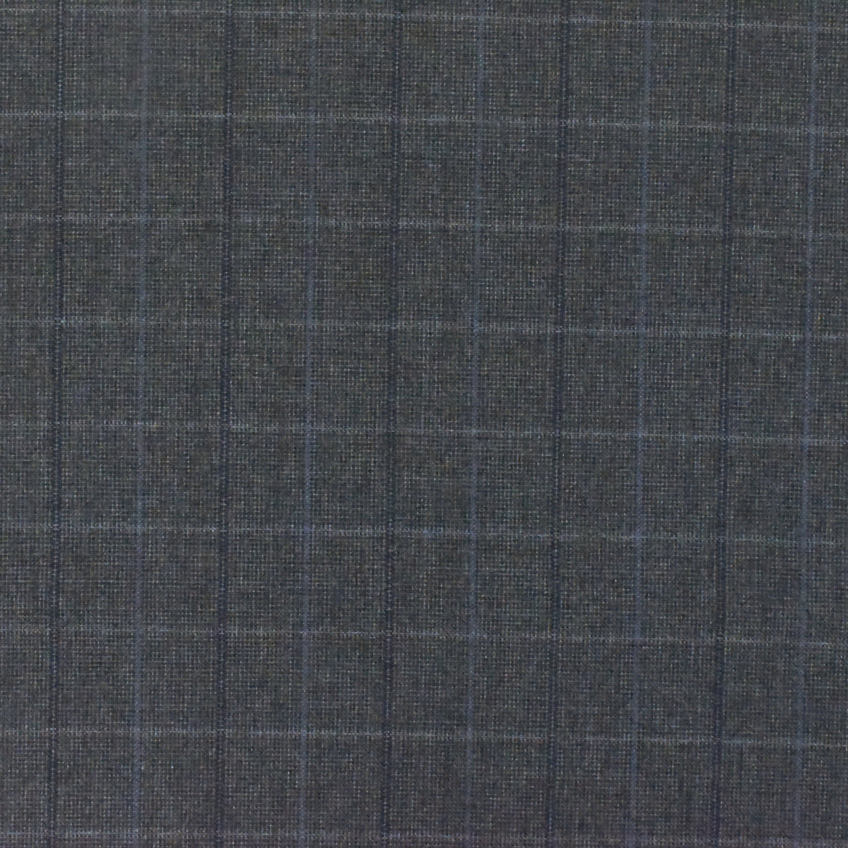 Cool Gray-Blue-Multi Check Wool-Poly Woven Suiting Fabric