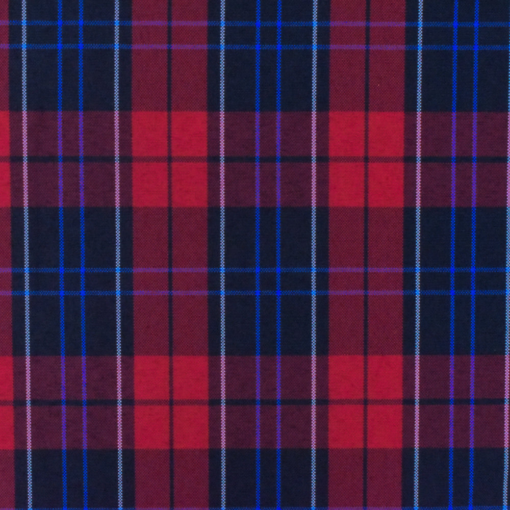 Scholar Red-Black-Multi Plaid Poly Madras Woven Suiting Fabric