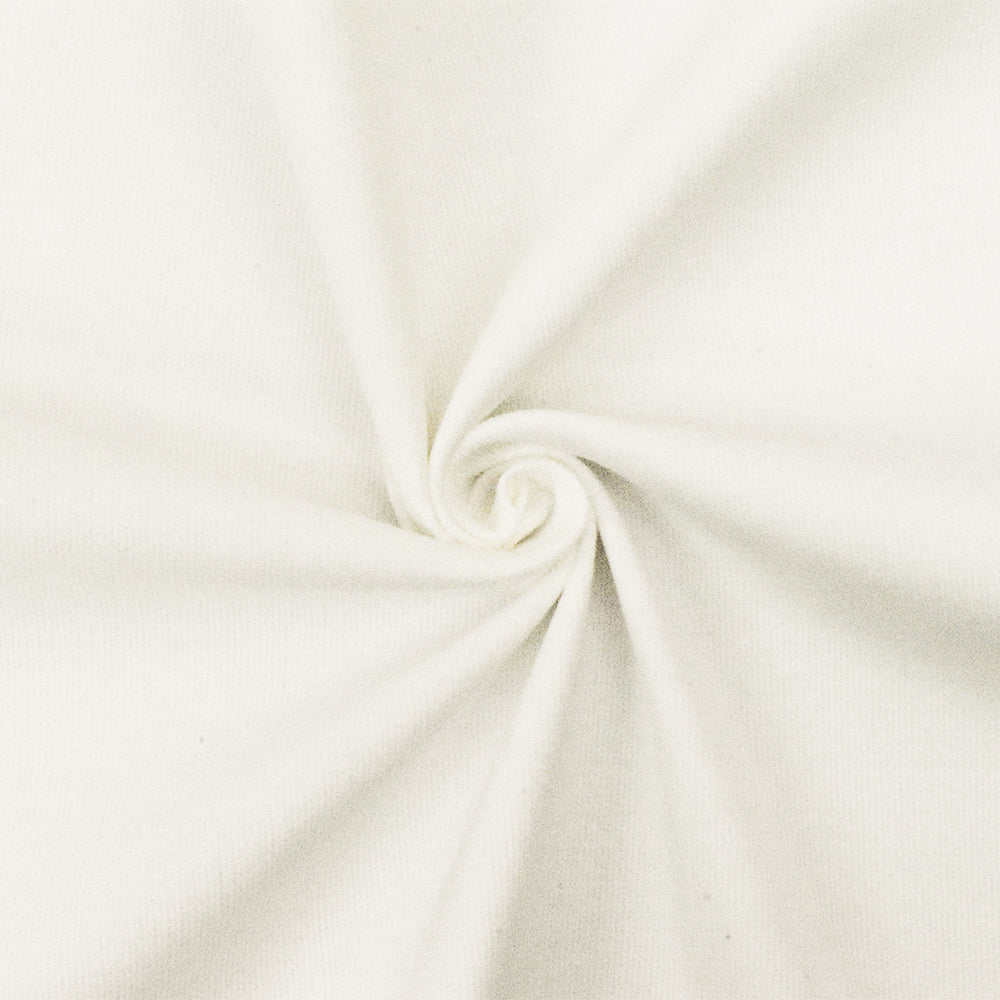 Ivory Solid Stretch Cotton Spandex Featherwale Corduroy Woven Fabric