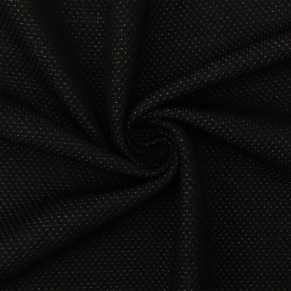 Black-Gray Texture Stretch Poly Spandex Double Knit Fabric