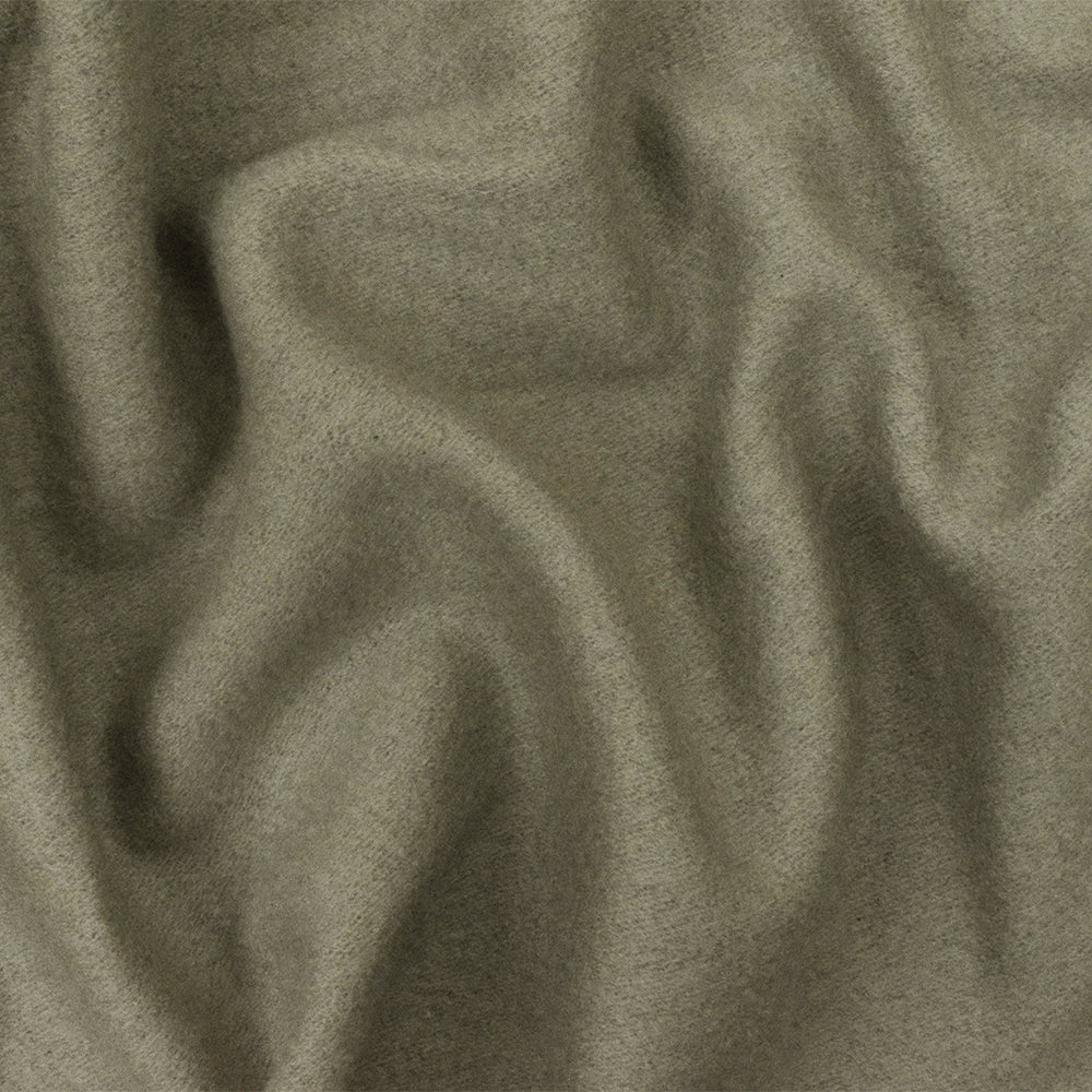 Taupe Solid Wool Poly Double Brushed Boucle Jacketing Knit Fabric
