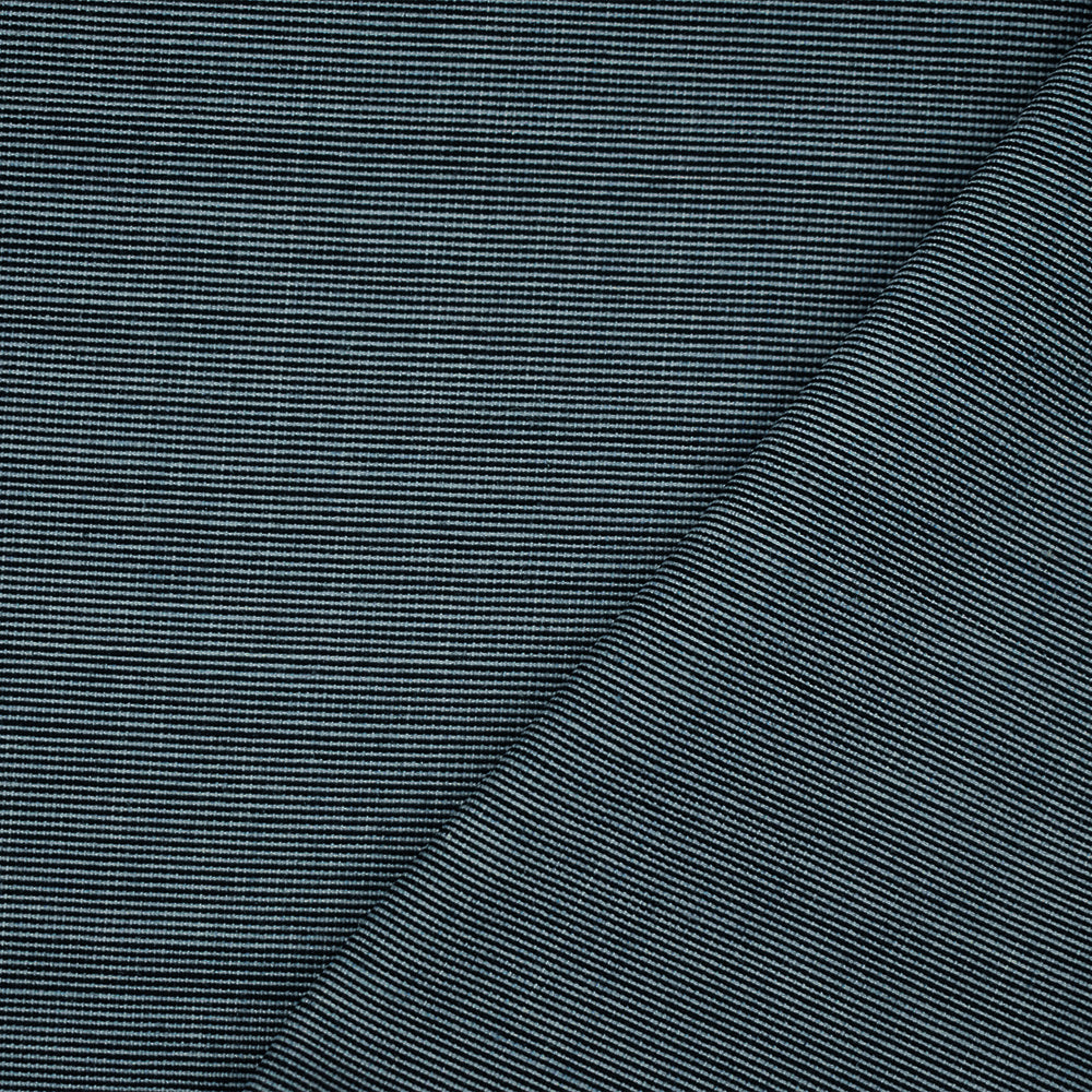 Blue-White Polyester Wool Striped Pattern Shirting Fabric