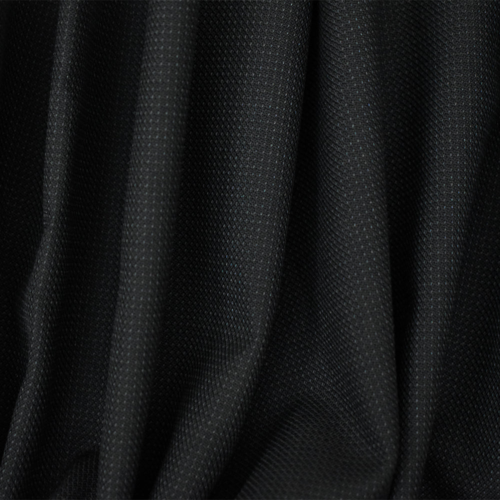 Black-Gray Wool-Poly Texture Dobby Woven Suiting Fabric
