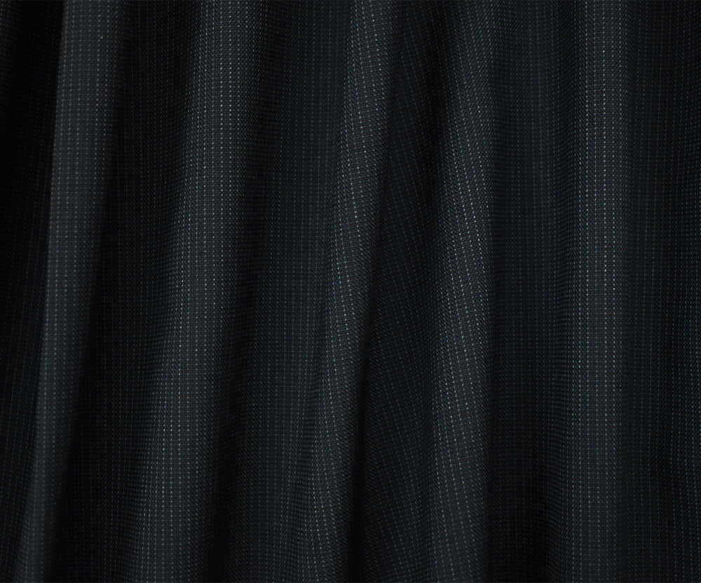 Black-Gray Poly-Wool Subtle Striped Woven Shirting Fabric