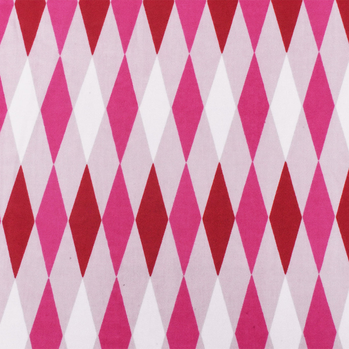 Pink-Red-Multi Diamond Printed Stretch Cotton Twill Sateen Woven Fabric