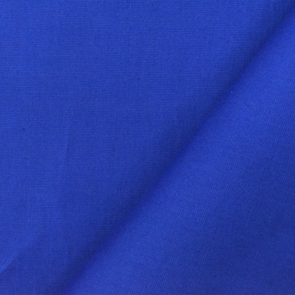 Blue Cotton Solid Stretch Spandex Poplin Woven Fabric