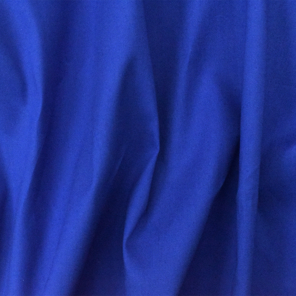 Blue Cotton Solid Stretch Spandex Poplin Woven Fabric